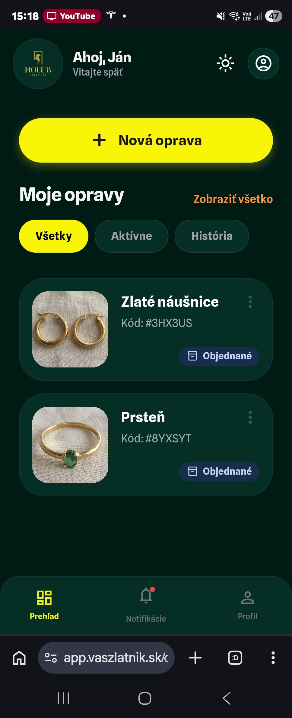 Prehľad opráv v aplikácii
